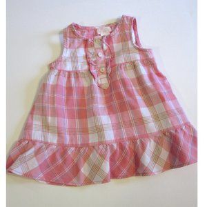 Chaps Baby Girl Dress Size 3 Months Pink Plaid